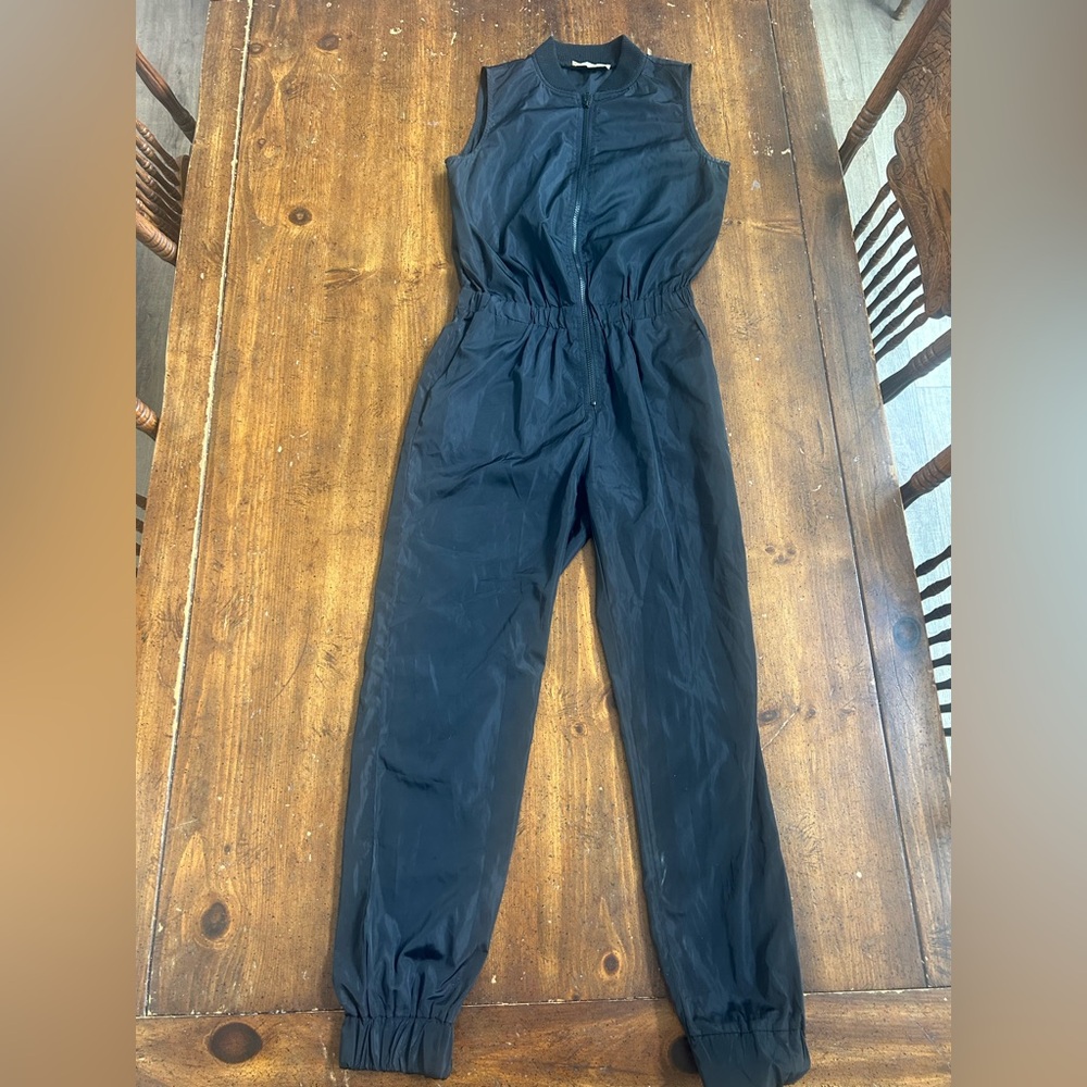 Hot & Delicious Sleeveless Black Zip-Front Jumpsuit